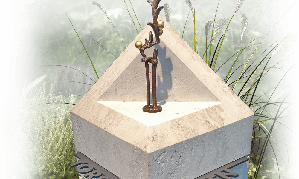 urnenmonument in eigen tuin bronzen kunstwerk