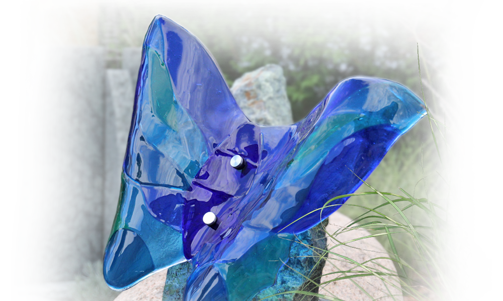grafdecoratie glas glasfusing vlinder