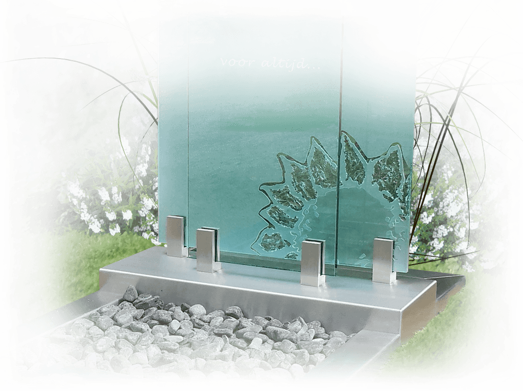 grafdecoratie glas rvs
