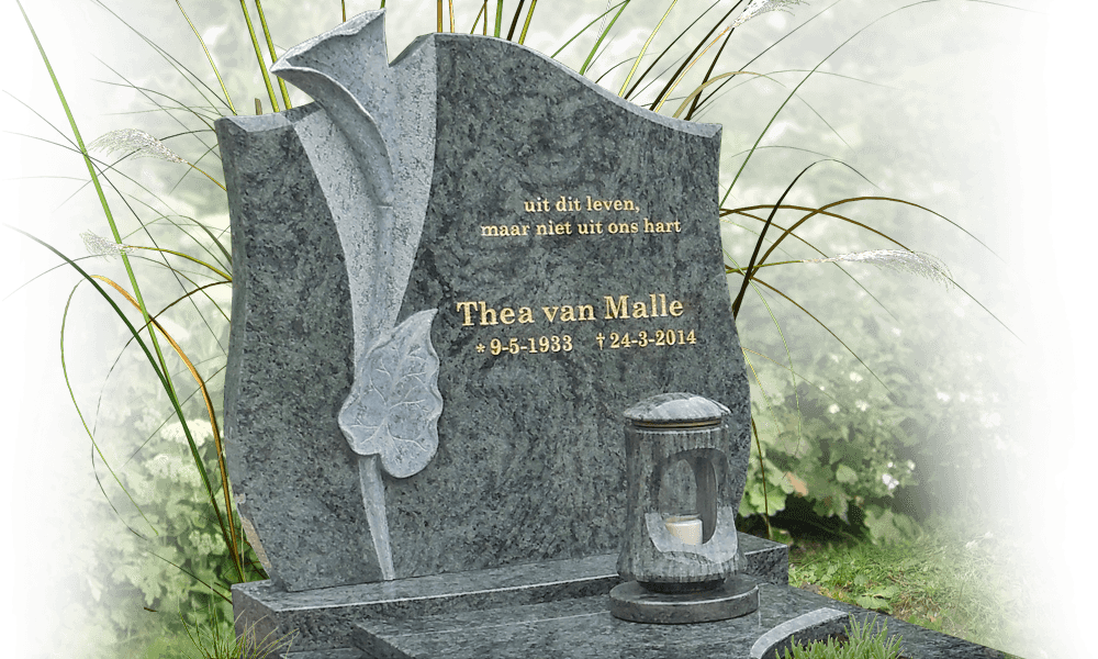 grafsteen decoraties bloem uit natuursteen gehakt