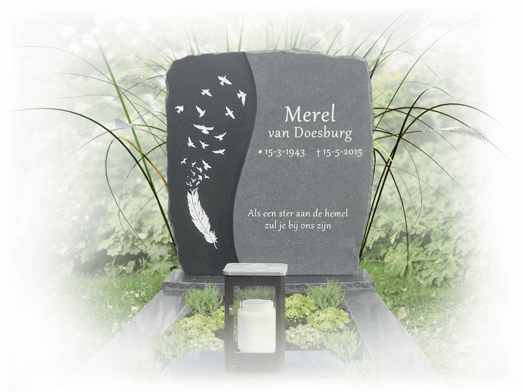 grafsteen decoraties vogel
