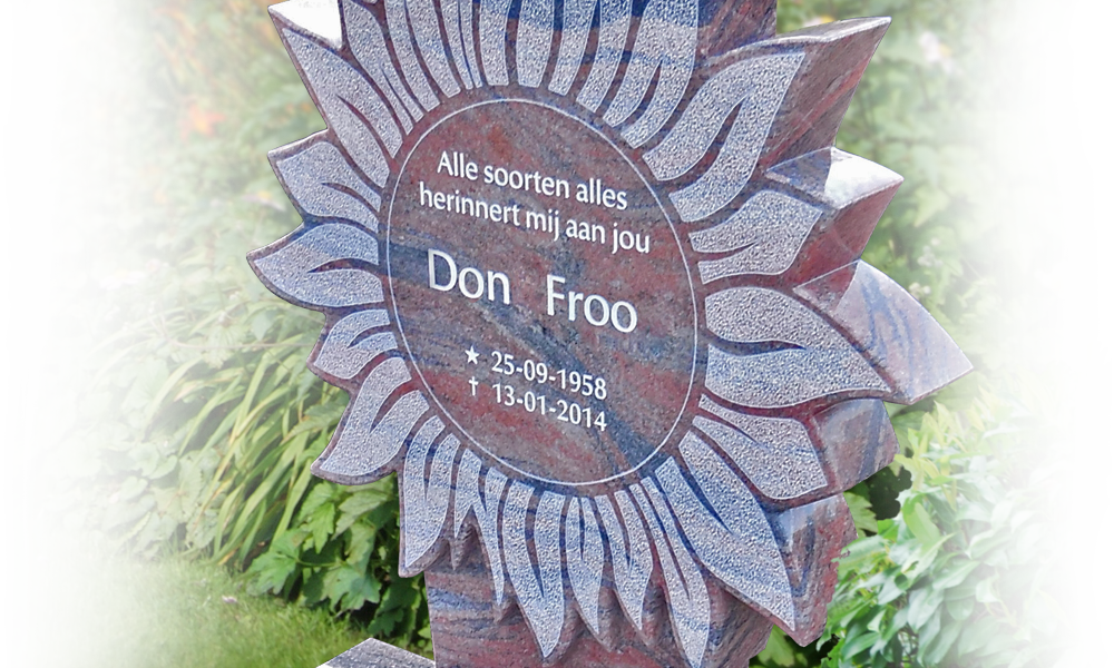 grafsteen zon van natuursteen